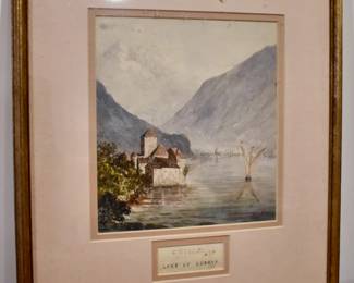 Watercolor of Chillon Castle