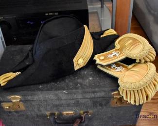 US Navy bicorn hat and epaulets