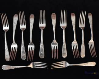 12 Jacobi & Jenkins sterling silver forks