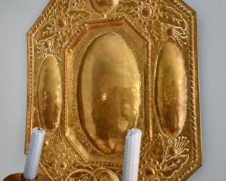Brass candle sconce
