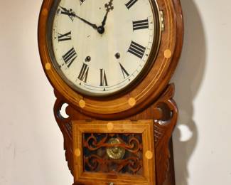 Drop dial chiming wall clock with inlay