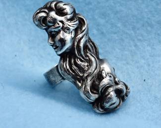 Sterling silver Art Nouveau ring