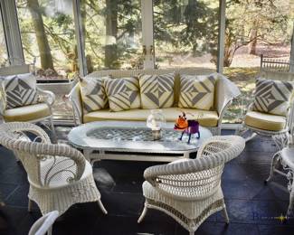 White wicker furniture