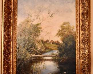 Landscape painting on board