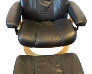 Stressless Leather Arm Chair Foot Rest
