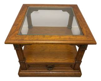 Side Table w Glass Inlay