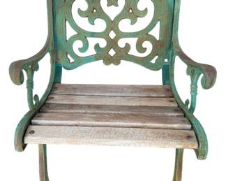 Cast Iron Wood Patio Chair