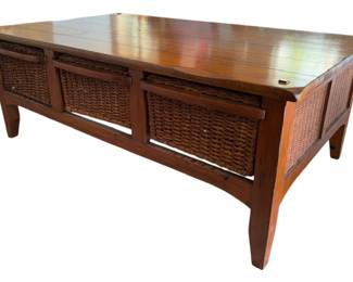 Wood Coffee Table w Baskets