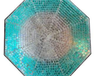 Decorative Cut Glass Inlay Side Table