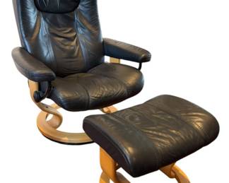 Stressless Leather Arm Chair Foot Rest