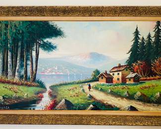 True Legacy Premium - Valter Paggiola Village Oil Painting 