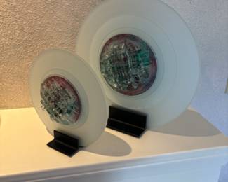 True Legacy Premium: Pair of Frosted Art Glass Orbs