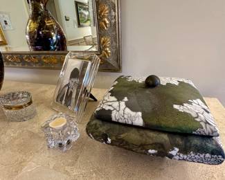 Tony Evans signed Raku Pottery box