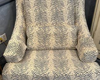 Custom upholstered armchair with Kravet fabric