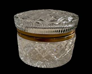 French cut crystal lidded box circa 1910-1920