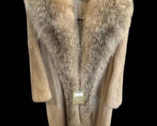 Full length vintage fox fur coat