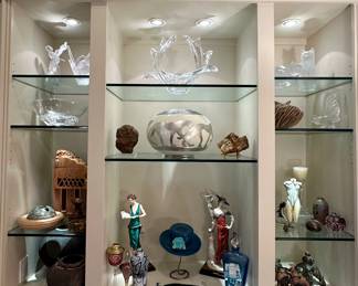 Baccarat, Guiseppe Armani sculptures, Lalique, Marc Boutte, Steuben, Jacarte 