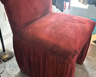 Slipper Chair in faux suede fabric - set of 2