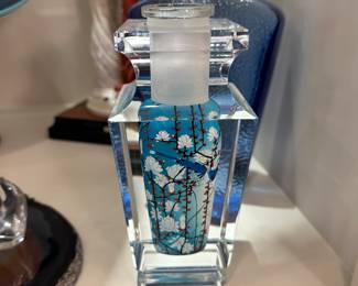 Jacarte "Moonlight Sonata" hand painted crystal bottle 