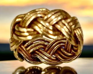 Gold braided ring