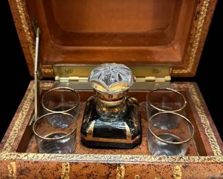 Antique French Tantalus Liquor Set from early 1900s