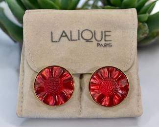 Vintage Lalique crystal earrings