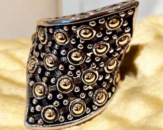 John Hardy 18K gold and sterling cuff 
