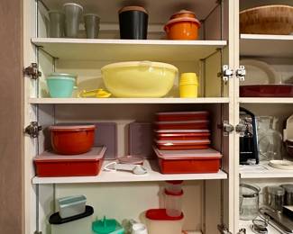 Cabinet FULL of vintage Tupperware!