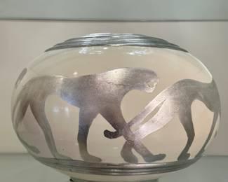 Silver Leaf Panther Bowl 