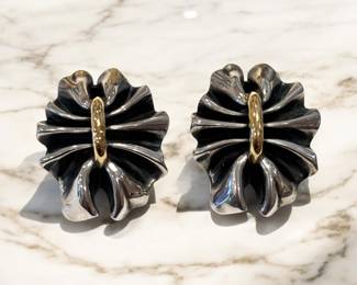 George Jenson Gold and Sterling Lane Munthe earrings