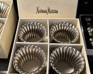 Neiman Marcus Pewter napkin rings - 2 sets of 4