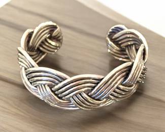 Sterling Silver knotted cuff