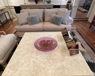 Henredon marble top coffee table - HUGE!