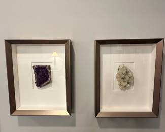 Christopher Marley Framed amethyst  and apophyllite slices in shadow boxes from his Pheromone Collection 