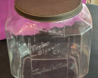 Antique Taylor Biscuit Jar