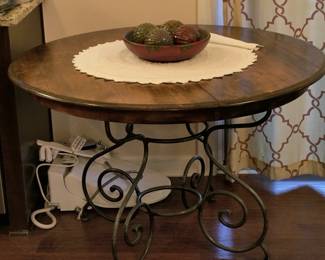 Metal Base Wood Top Table