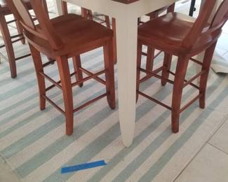 High top dining set detail