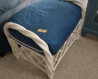 Elegant woven wicker ottoman