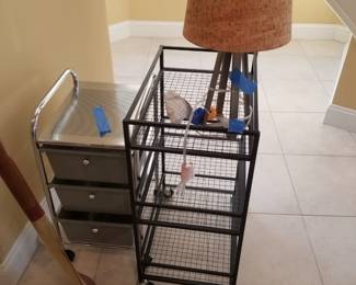 Storage aids; table lamps