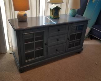 Stylish blue entertainment console
