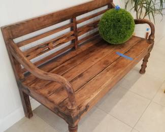 Rustic bench; permanent botanicals