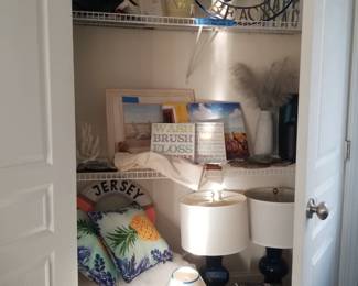 Table lamps; nautical decor; decorative pillows
