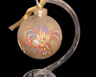 Gold Painted Ornament On Stand 