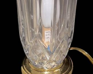 Upward Facing Crystal Lamp Brass Pedestal 