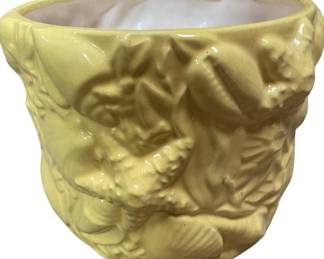 Yellow Beachy Round Planter Vase 