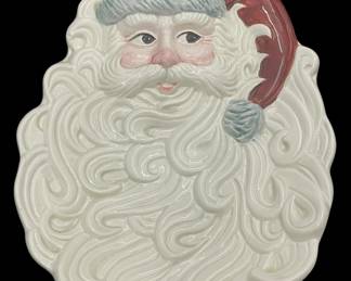 Vintage 1990 OCI Santa Face Tray 