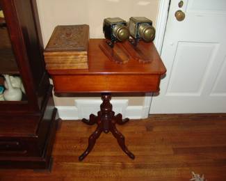 Antique walnut sewing chest
