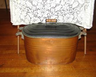 Antique copper boiler