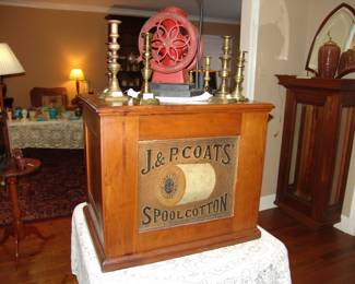 Other front side of spool chest and coffee grinder lamp
