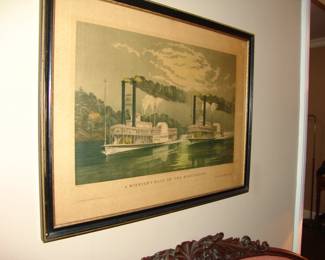 Steamboat race on Mississippi River